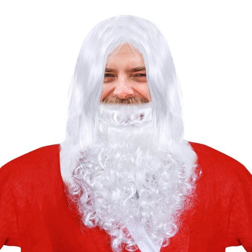 Perruque et barbe de Père Noël - Accessoire déguisement pas cher