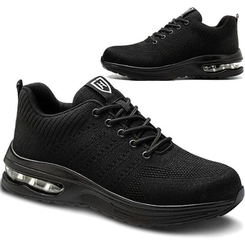 sneakers basket chaussure homme noir rouge tissu sport run marche légère  confort