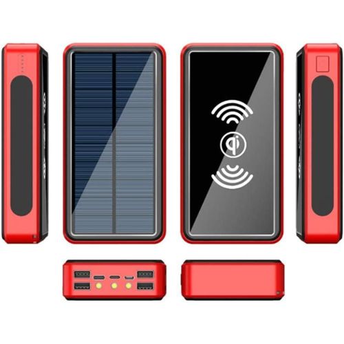 QUEENSTEM®Power Bank 50000mAh Batterie externe à charge rapide Affichage  numérique 2USB pour tous les téléphones mobiles (Noir)