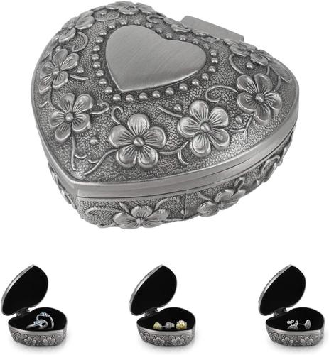 Boîte à Bijoux En Alliage De Zinc Vintage Fleur Sculptée