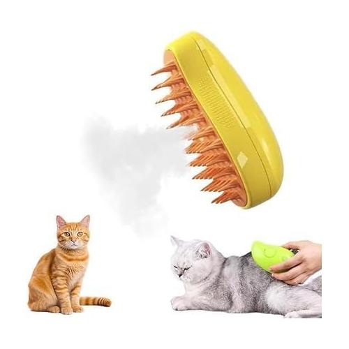 Brosse à vapeur 3 en 1 pour chat, brosse à vapeur autonettoyante Ste-am  pour chat, brosse de toilettage rechargeable pour chat et chien, brosse de