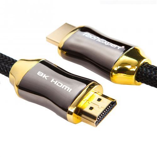 JSAUX Câble HDMI 4K 2meter, Fil Plat Câble HDMI 2.0 Nylon tressé