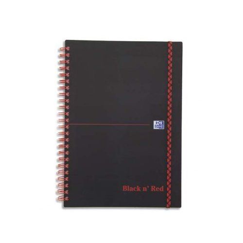 Cahier Black n'Red Spiralé 140 pages ligné 7mm + marge format 14