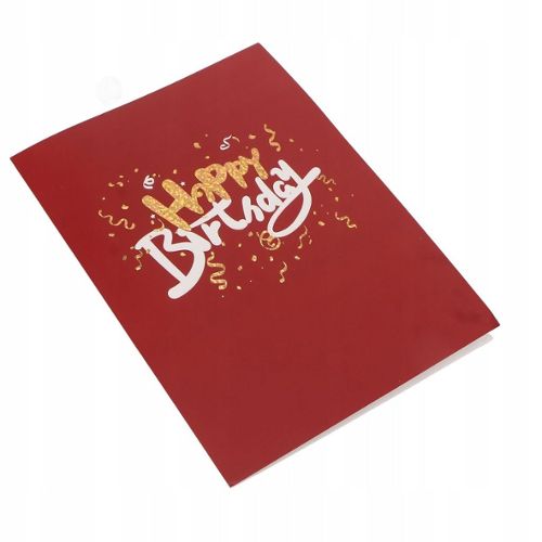 Carte de vœux d'anniversaire musicale Invitation d'anniversaire Carte  cadeau Fille Homme Garçon Femme 3d Pop Up avec enveloppe, Rouge