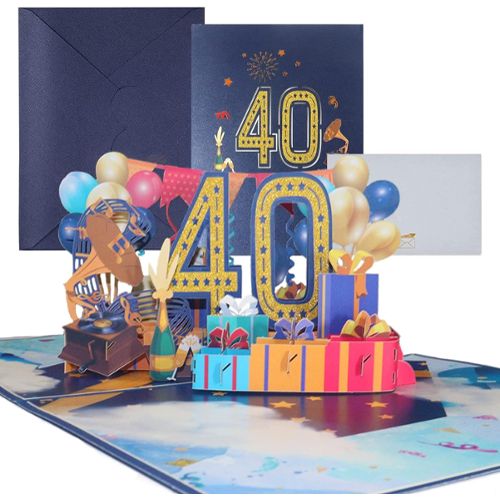 Élégante de félicitations Carte danniversaire 40 ans de Koko Designs gravé avec pour écran et cristaux