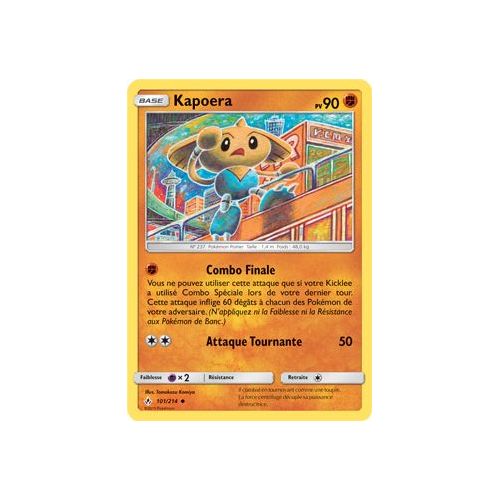 Carte Pokemon KAPOERA 113/214 REVERSE Soleil et Lune 8 SL8 FR NEUF 