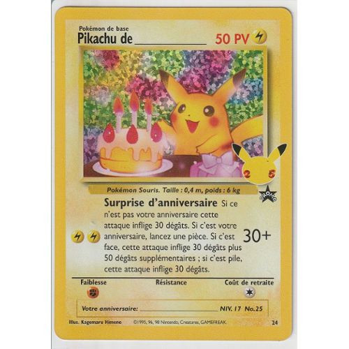Carte Pokémon Pikachu Surfeur 2009 114/111 Super rare FR Bon état