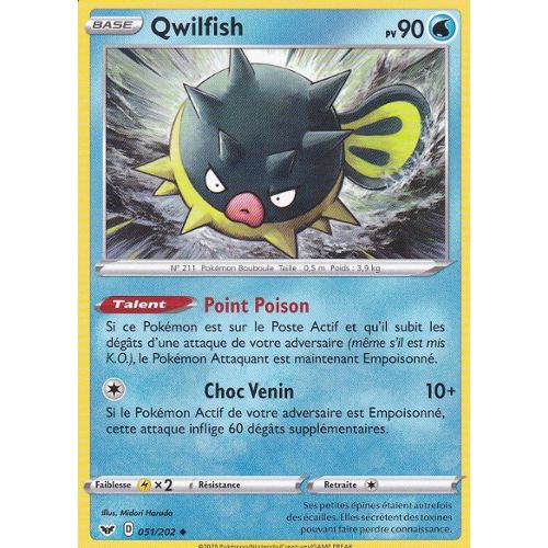 carte Pokémon 50/123 Qwilfish 70 PV 