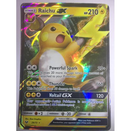 Carte Pokemon Raichu Gx Sm90 Full Art Promo Legendes Brillantes Sl3 5 Neuve Rare Cartes A L Unite Pokemon Jeux De Cartes A Collectionner