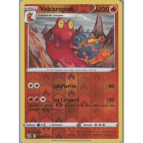 Volcaropod Holo 100 pv 6/90 HS Indomptable Carte Pokemon Rare neuve fr 