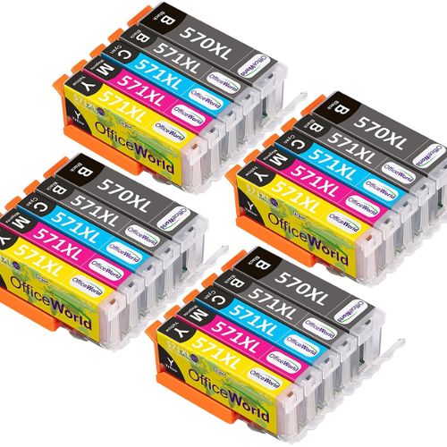 UPRINT 5 Cartouches Compatibles 570XL 571XL pour imprimantes Canon PIXMA  PGI-570 CLI-571 - 1 Pack - Comète consommable