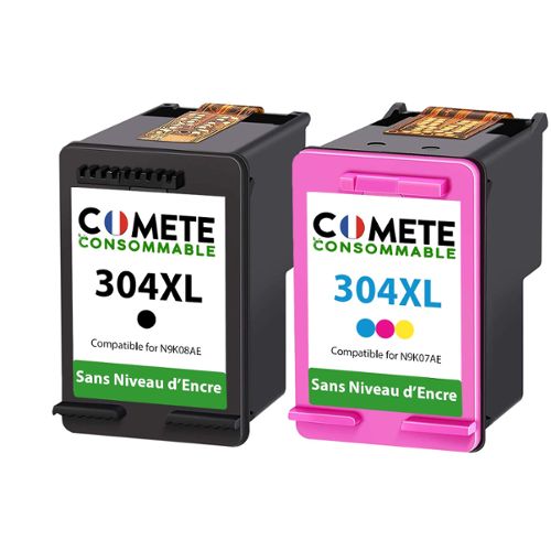 Pack de Cartouches d'encre recyclées compatibles avec HP 304 XL (Noir et  Couleurs) - Mobility Lab