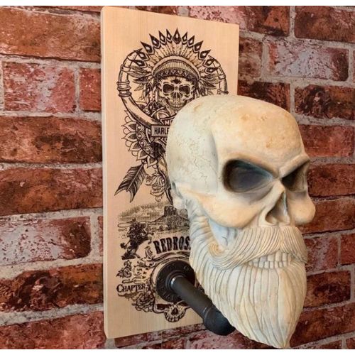 Porte-Casques tête de Mort,Support Mural pour Casque de Moto Skull, Support  de Casques de Moto, Support de Casques de crâne d'artisanat en résine,  Casques de Rugby et Accessoires de vélo