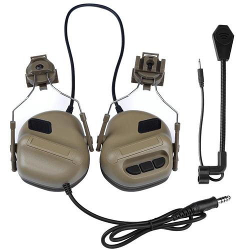 Casque Airsoft Intégral, avec Casque Audio, Lunettes, Masque et