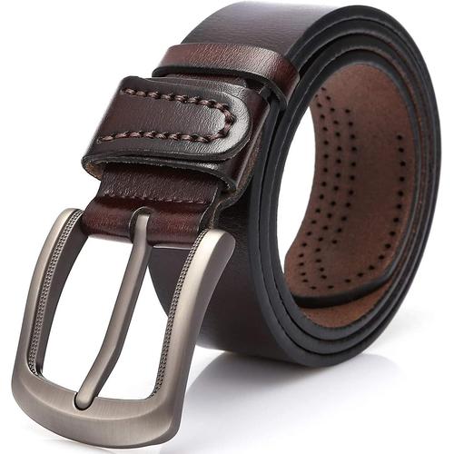 Ceinture Homme, Ceinture Homme Cuir, Ceinture Homme Marron Foncé, Peut être  Raccourcie 