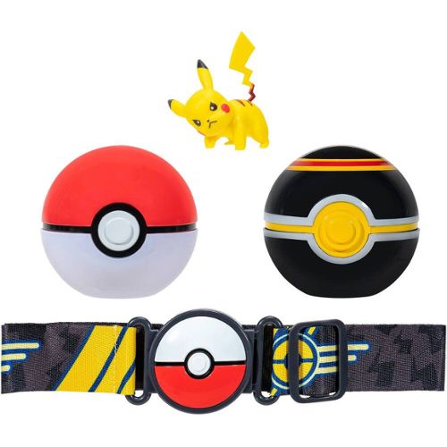 BANDAI Ceinture Pokémon Poké ball, Nest ball et Bulbizarre