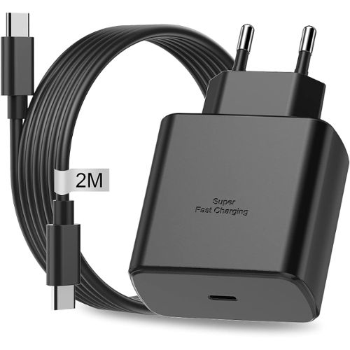 Chargeur Samsung Charge Rapide, 45W Secteur USB C et 2M Câble pour