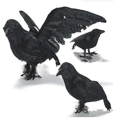 3 x corbeau en plastique anti-pigeon avec bâton et pieds, anti-pigeon,  leurre pour la chasse