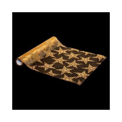 Chemin de table doré, 10 x 28 cm, chemin de table métallique doré, tissu en  feuille