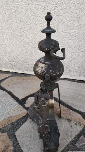 Chenets cheminée Reignoux Tête carrée 40 x 39 cm