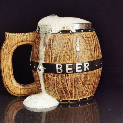 Chope à bière Chope à bière en bois 2 pièces avec poignée le meilleur chope cadeau chope en bois entier 100% garanti fabriqué à partir dun morceau entier de bois de jujube