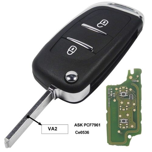 Clé de voiture 2 boutons + Batterie Sony CR2016 adaptée pour clé