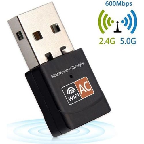 Clé WiFi USB Double Bande 2,4/5 GHz, antenne WiFi 600 Mbps, Plug and Play,  Adaptateur réseau sans Fil pour PC/Ordinateur de Bureau/Tablette/Ordinateur