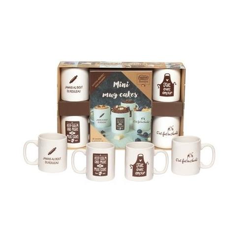 Mini mugs cake - Coffret avec un livre de 20 recettes et 4 mini