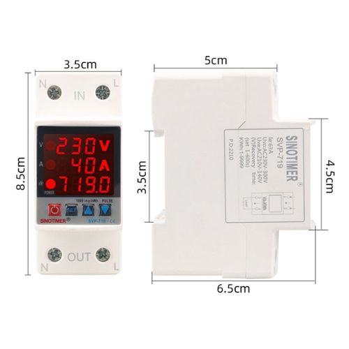 Wattmètre Prise Compteur d'Énergie, Consommation Electrique avec 7 Modes  Surveillance et Écran LCD Rétroéclairé, Surcharges de Protection pour  Économie d'Energie, 3680W MAX