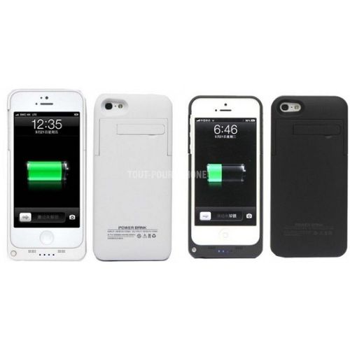 Basicstock iPhone SE 5 5S Coque batterie Noir 4000 mAh Portable rechargeable Extended batterie de secours chargeur de protection Coque batterie pour iPhone SE 5 5S 