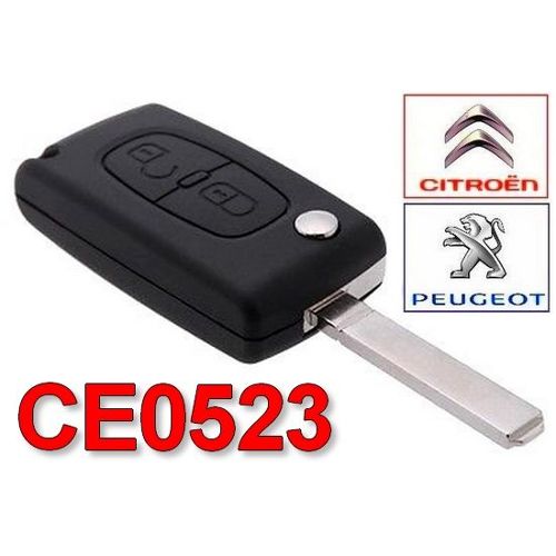 Coque clé plip boitier 3 boutons (phare) Citroën C4-C5-C6-C4 picasso,  REF:CE0523