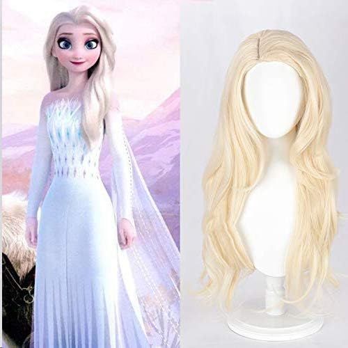 Perruque reine des neiges pour enfants, accessoires pour cheveux Disney,  ensemble couronne de princesse Aisha, baguette magique, cadeau  d'anniversaire, 3 pièces
