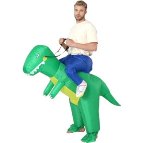Costume de dinosaure gonflable T-rex Vert pour adulte