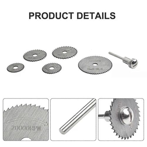 7pcs Lames de Scie circulaire haute vitesse en acier Disques Coupe Mandrin Outil Set Rotary coupure Cutter 7pcs Lames de Scie circulaire haute vitesse en acier Disques Coupe Mandrin Outil Set Rotary coupure Cutter