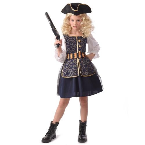 Déguisement fille de pirate, robe tutu enfant en tulle noir et