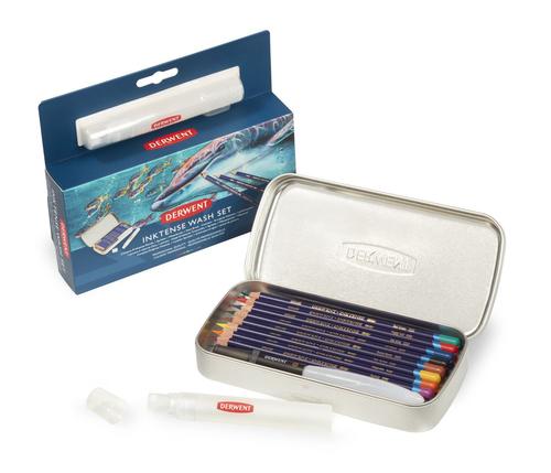 Derwent Inktense - Crayon Aquarelle Intense Bleu Profond - Couleur Vive, Soluble à L'eau, Permanent Une Fois Sec