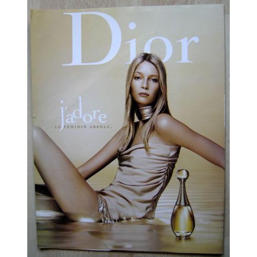 Publicité Papier - Parfum Dior J'adore de 2004, Carmen Kass Mannequin