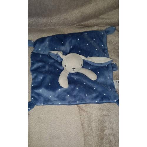 Doudou musical Tchoupi sur coussin bleu rayé NICOTOY