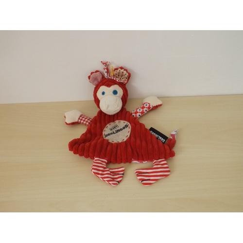 Les Deglingos Doudou Singe Gris 22 Cm