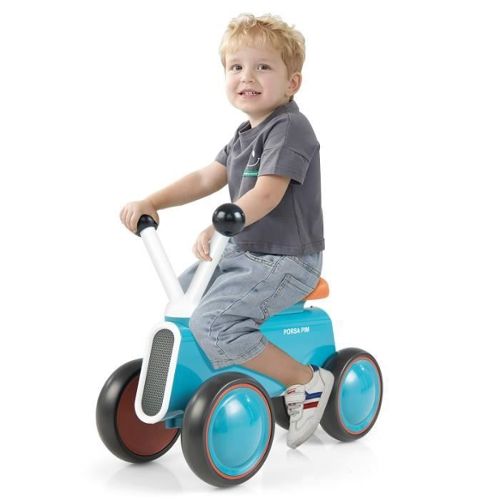 Draisienne Bébé 1 An Vélo Bébé sans Pédales 4 Roues EVA, Direction à 135°  Jouet d'Equitation pour Fille Garçon 10-24 Mois