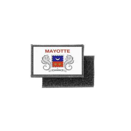 Écusson brodé drapeau France Mayotte mahorais 5x8cm Thermocollant 