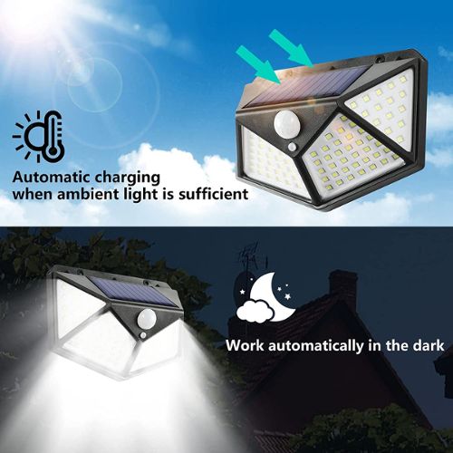 1pc/2pcs Lampes Solaires Extérieures Détecteur De Mouvement LED