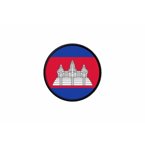 Patch ecusson termocollant bord brode drapeau imprime cambodge cambodgien 