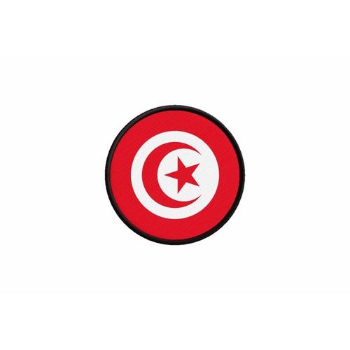 Drapeau de la Tunisie, emblème national brodé thermocollant (7 x 5 cm) :  : Auto et Moto