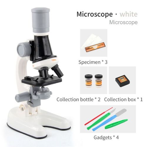HD 1200 fois Microscope enfants jouets éducatifs (bleu clair)