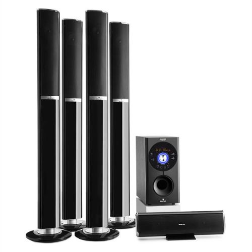 Home-Cinéma 5.1 - Evidence Acoustics, 5 enceintes 850W - Amplificateur  EA-7360, USB SD Bluetooth Radio, Microphone