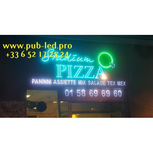 Panneau lumineux PIZZA pour vitrine restaurant - CHR MARKET