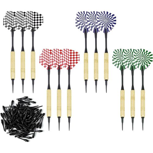 Fléchettes en plastique, 3 noires, blanches, rouges et bleues pour  fléchettes électroniques + tête 100, fléchettes cibles électroniques