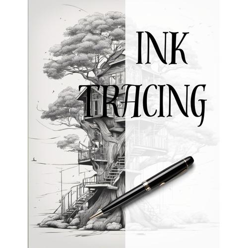 Ink Tracing Coloring Book: Follow the Lines to Reveal Magical Fairy Houses  in Glass Bottles.