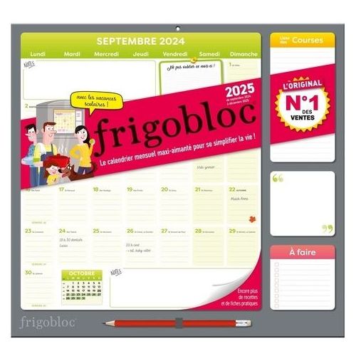 Mini frigobloc hebdomadaire : calendrier d'organisation familiale